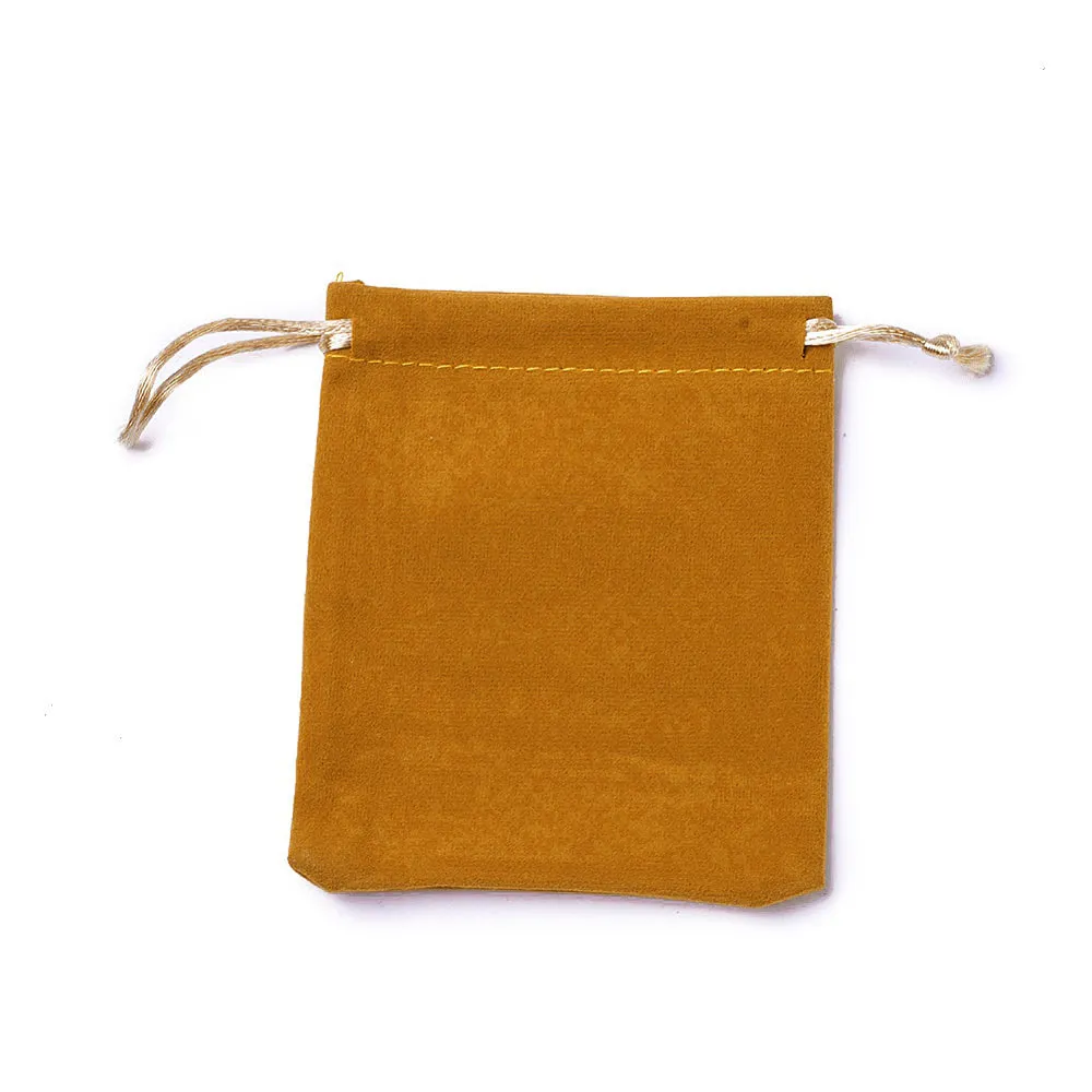20 pc Velvet Packing Pouches, Drawstring Bags, Goldenrod, 12~12.6x10~10.2cm