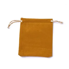 20 pc Velvet Packing Pouches, Drawstring Bags, Goldenrod, 12~12.6x10~10.2cm