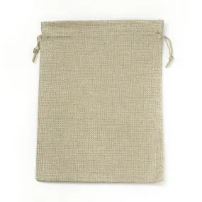 25 pc Burlap Packing Pouches Drawstring Bags, Dark Khaki, 23x17cm