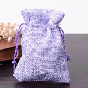 250 pc Polyester Imitation Burlap Packing Pouches Drawstring Bags, for Christmas, Wedding Party and DIY Craft Packing, Medium Purple, 12x9cm