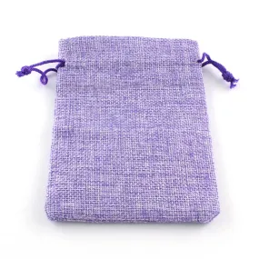 50 pc Burlap Packing Pouches Drawstring Bags, Medium Purple, 9x7cm