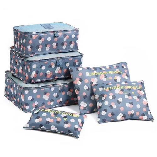 6 Piece Packing Cubes Travel Luggage Organisers
