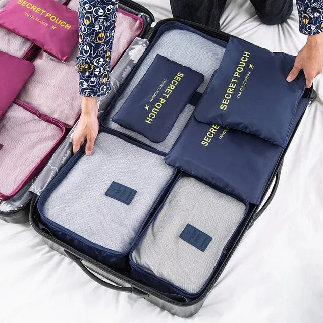 6 Piece Packing Cubes Travel Luggage Organisers