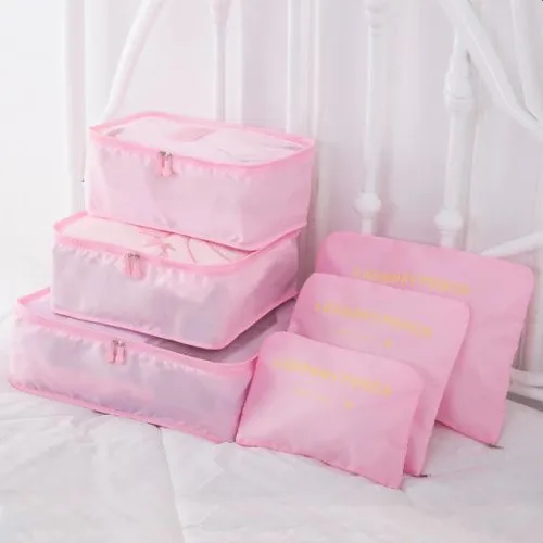 6 Piece Packing Cubes Travel Luggage Organisers