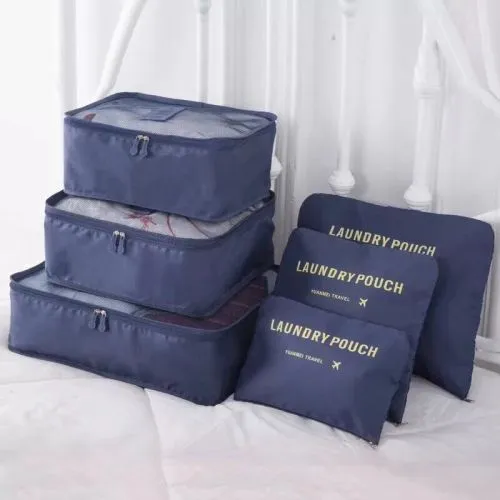 6 Piece Packing Cubes Travel Luggage Organisers