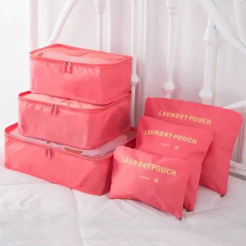 6 Piece Packing Cubes Travel Luggage Organisers