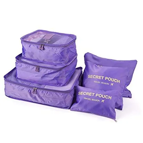 6 Piece Packing Cubes Travel Luggage Organisers