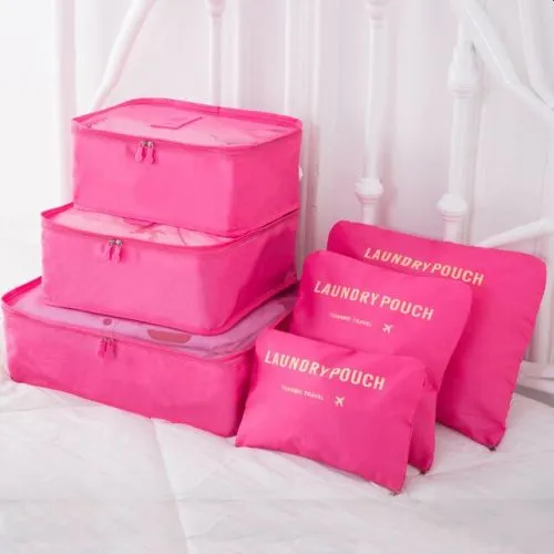 6 Piece Packing Cubes Travel Luggage Organisers