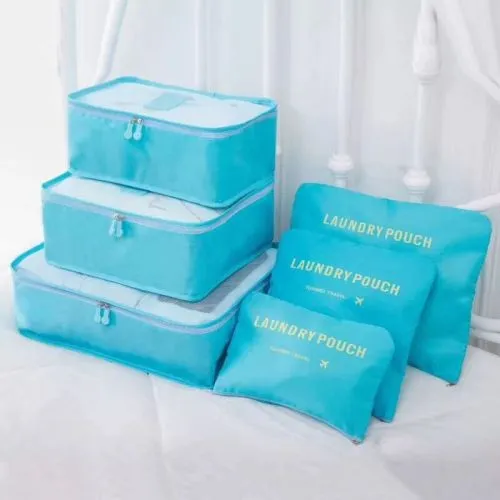 6 Piece Packing Cubes Travel Luggage Organisers