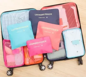 6 Piece Packing Cubes Travel Luggage Organisers