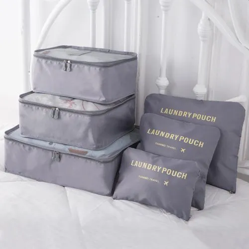 6 Piece Packing Cubes Travel Luggage Organisers