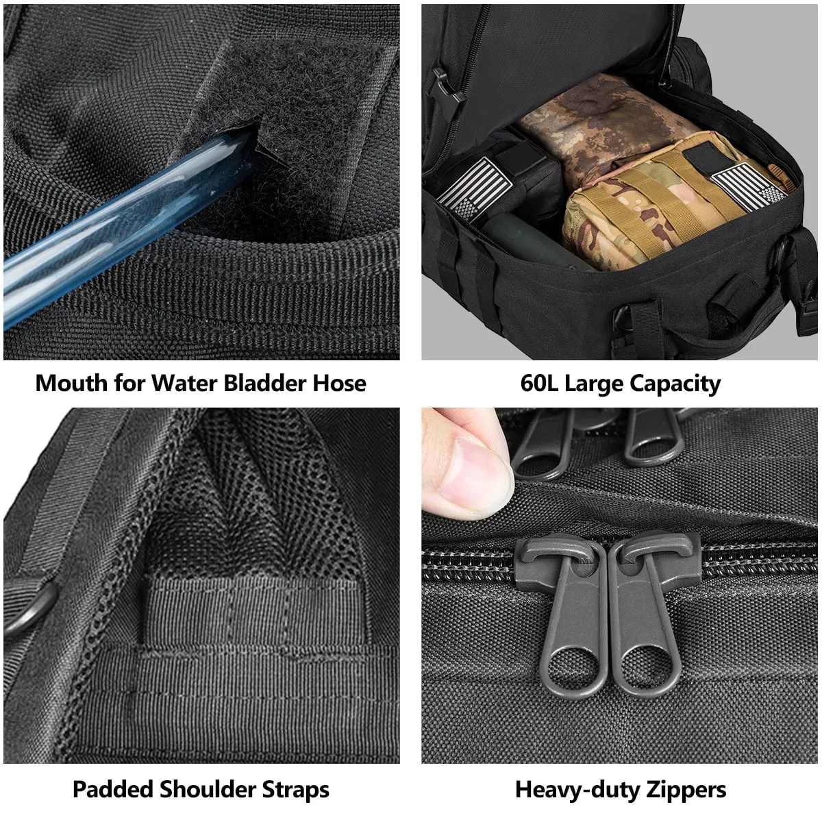 60L Camping Hiking Backpack, Large Multifunction Outdoor Backpack