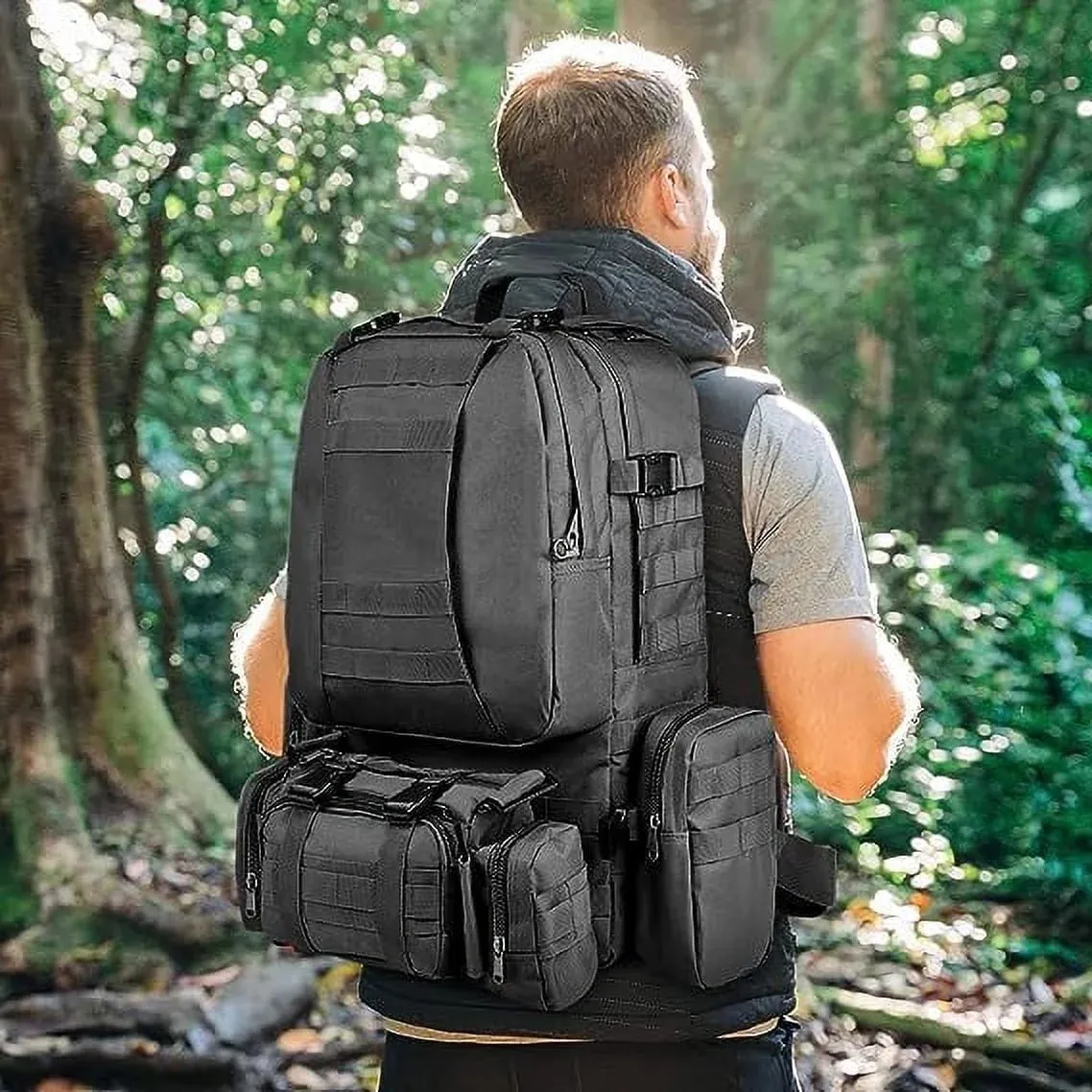 60L Camping Hiking Backpack, Large Multifunction Outdoor Backpack