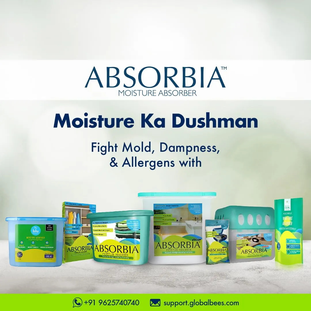 Absorbia Moisture Absorber | Absorbia Sachet - Season XL Pack of 12 X 5 (200ml Each) | Dehumidier for Bags, Suitcases Drawers | Fights Against Moisture, Mould, Fungus Musty smells