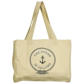 Beach Tote, Canvas - The Ocean Is Calling
