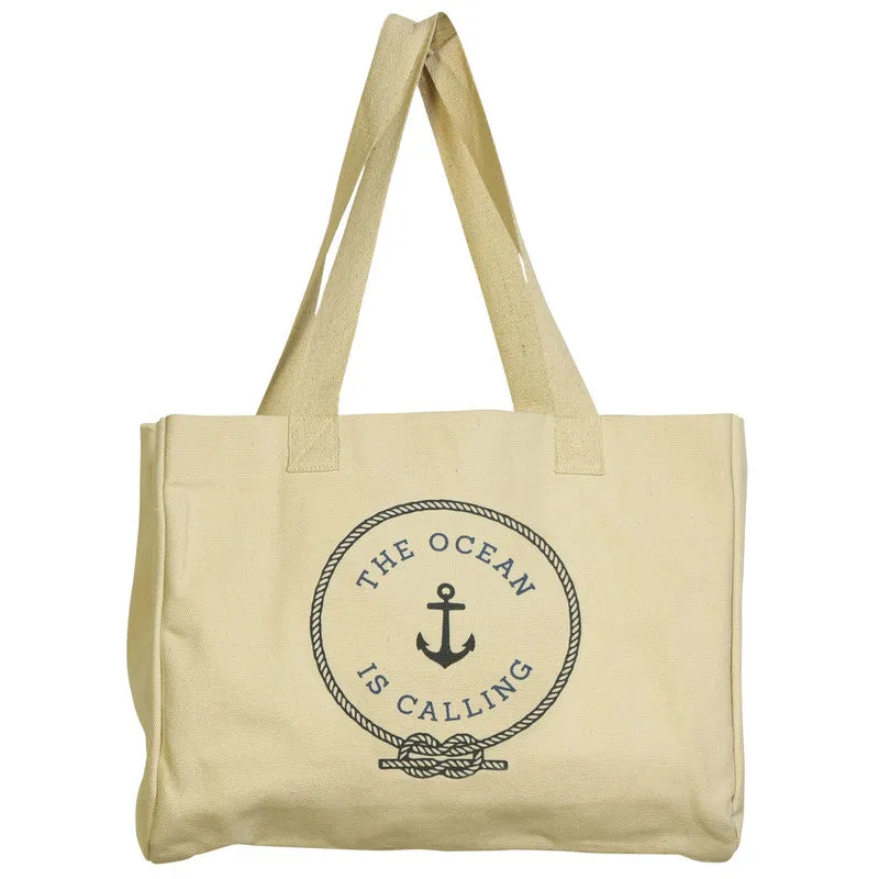 Beach Tote, Canvas - The Ocean Is Calling