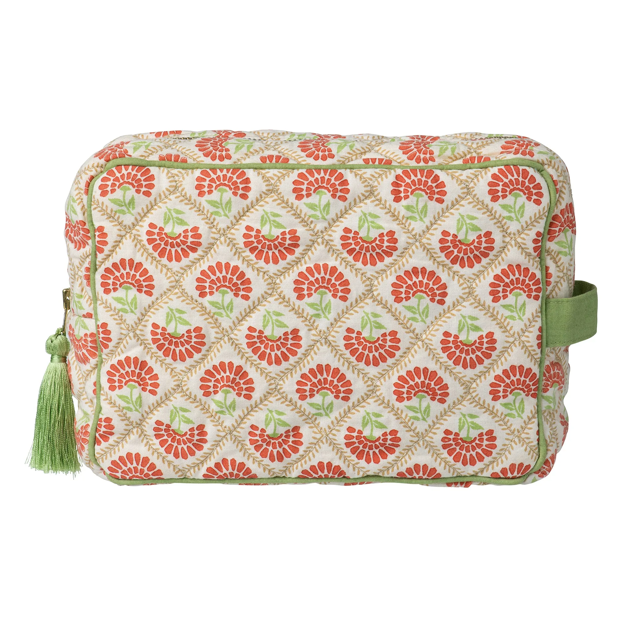 Beauty Bag Carry Coral & Sage