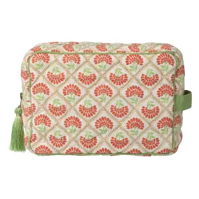 Beauty Bag Carry Coral & Sage