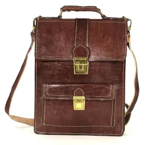 Biyadina Premium Vintage Messenger Leather Bag Handmade Satchel Brown for Ladies and gentleman Shoulder-bags