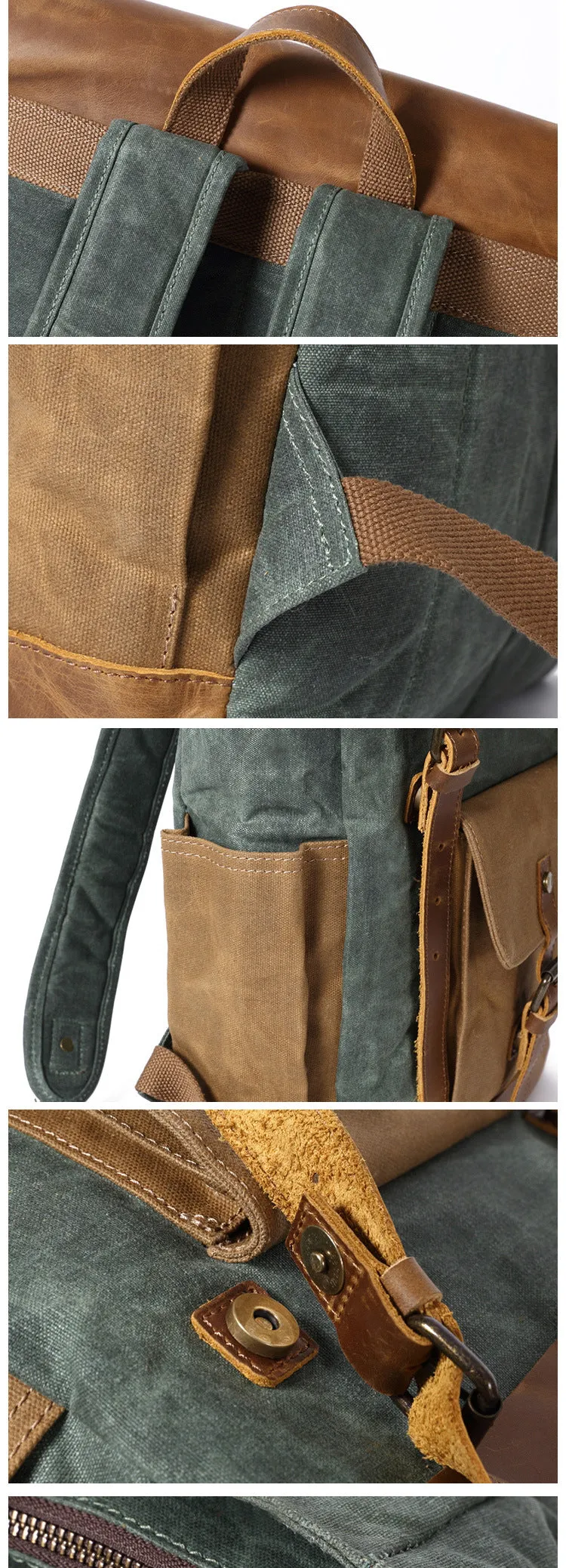 Canvas Leather Backpack