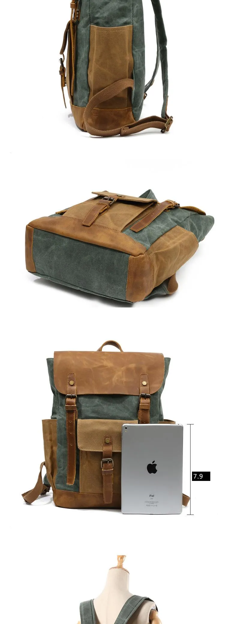 Canvas Leather Backpack