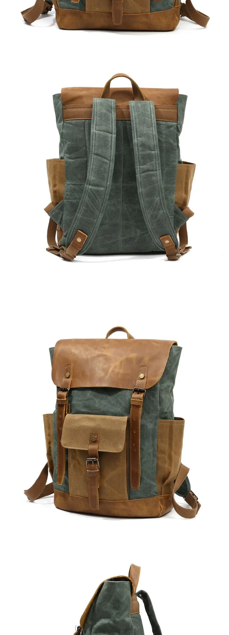 Canvas Leather Backpack