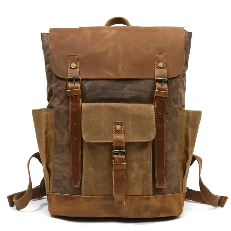 Canvas Leather Backpack