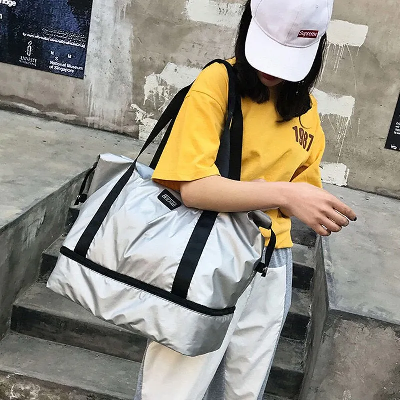 Christmas Gift Fashion Waterproof Travel Duffle Bags for Women Large Capacity Lady Luggage Storage Bag Multifunction Wet Dry Gym Separation Bag