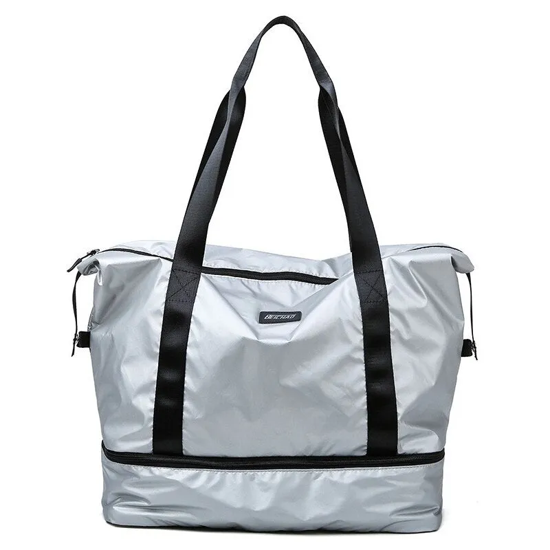 Christmas Gift Fashion Waterproof Travel Duffle Bags for Women Large Capacity Lady Luggage Storage Bag Multifunction Wet Dry Gym Separation Bag