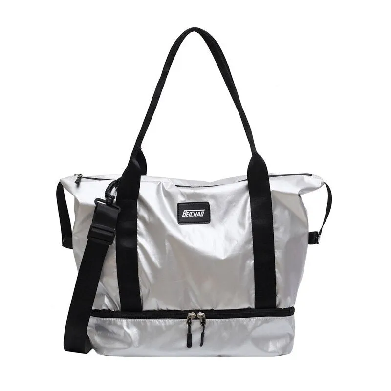 Christmas Gift Fashion Waterproof Travel Duffle Bags for Women Large Capacity Lady Luggage Storage Bag Multifunction Wet Dry Gym Separation Bag
