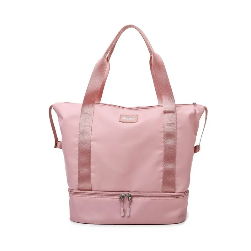 Christmas Gift Fashion Waterproof Travel Duffle Bags for Women Large Capacity Lady Luggage Storage Bag Multifunction Wet Dry Gym Separation Bag