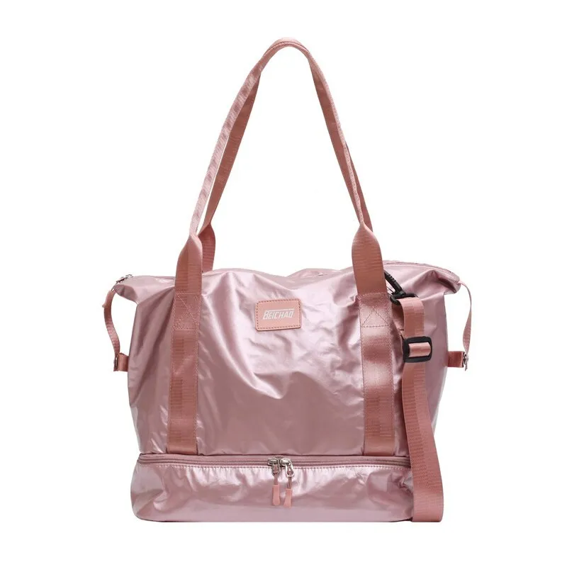 Christmas Gift Fashion Waterproof Travel Duffle Bags for Women Large Capacity Lady Luggage Storage Bag Multifunction Wet Dry Gym Separation Bag