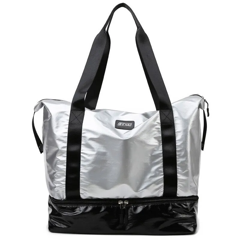 Christmas Gift Fashion Waterproof Travel Duffle Bags for Women Large Capacity Lady Luggage Storage Bag Multifunction Wet Dry Gym Separation Bag