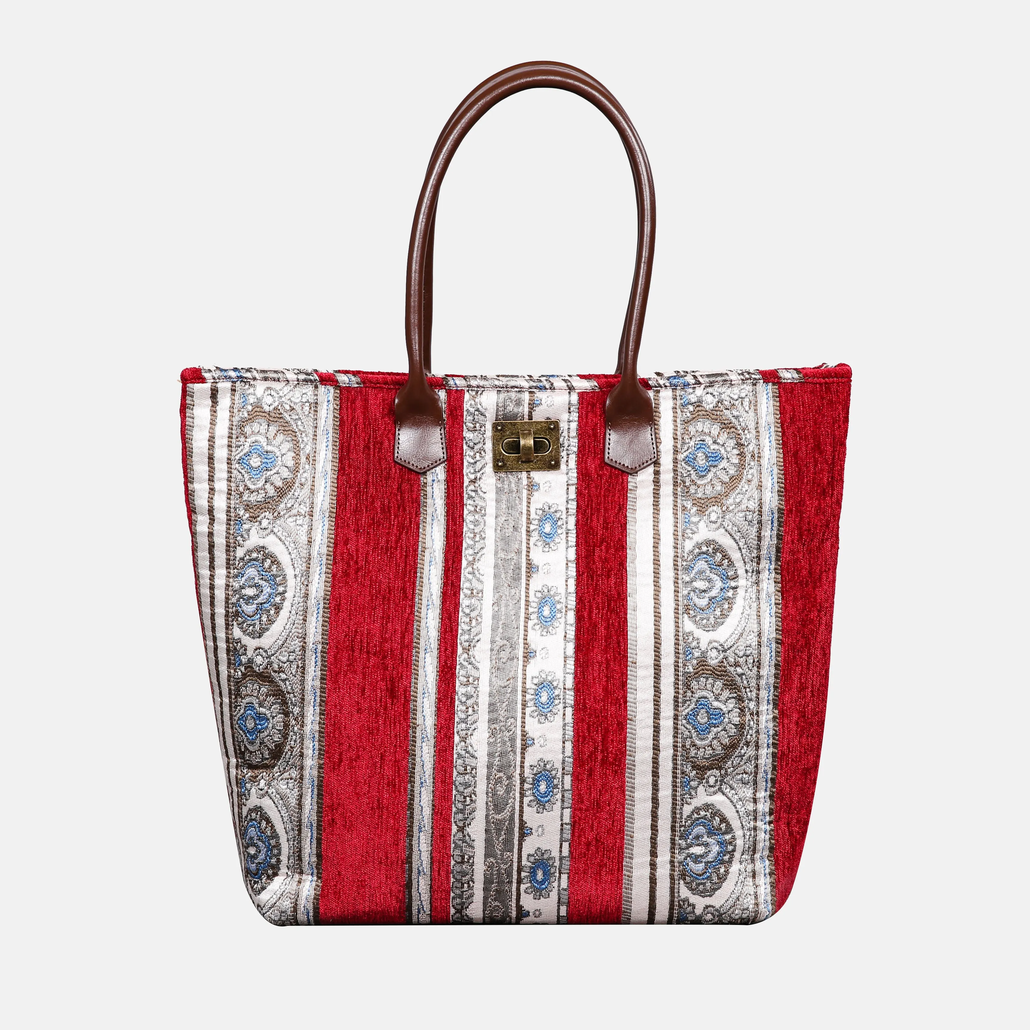 Ethnic Stripes Red Carpet Tote Shopper