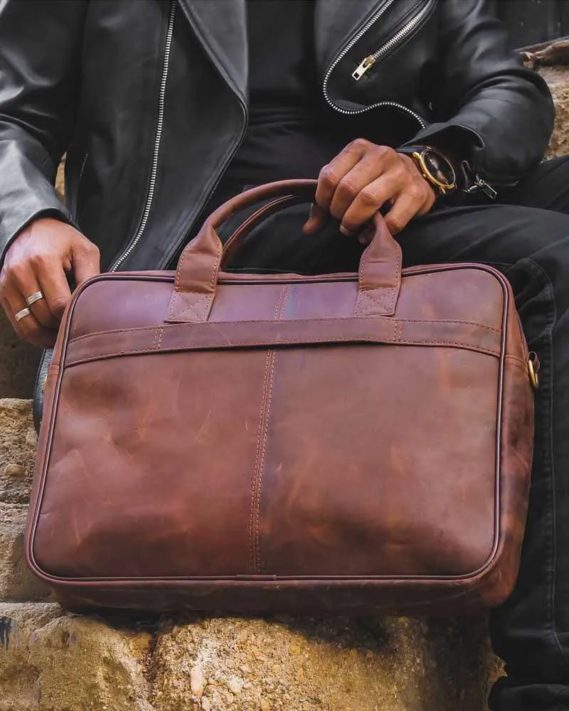 Everyday Companion  Vintage Leather Laptop Bag