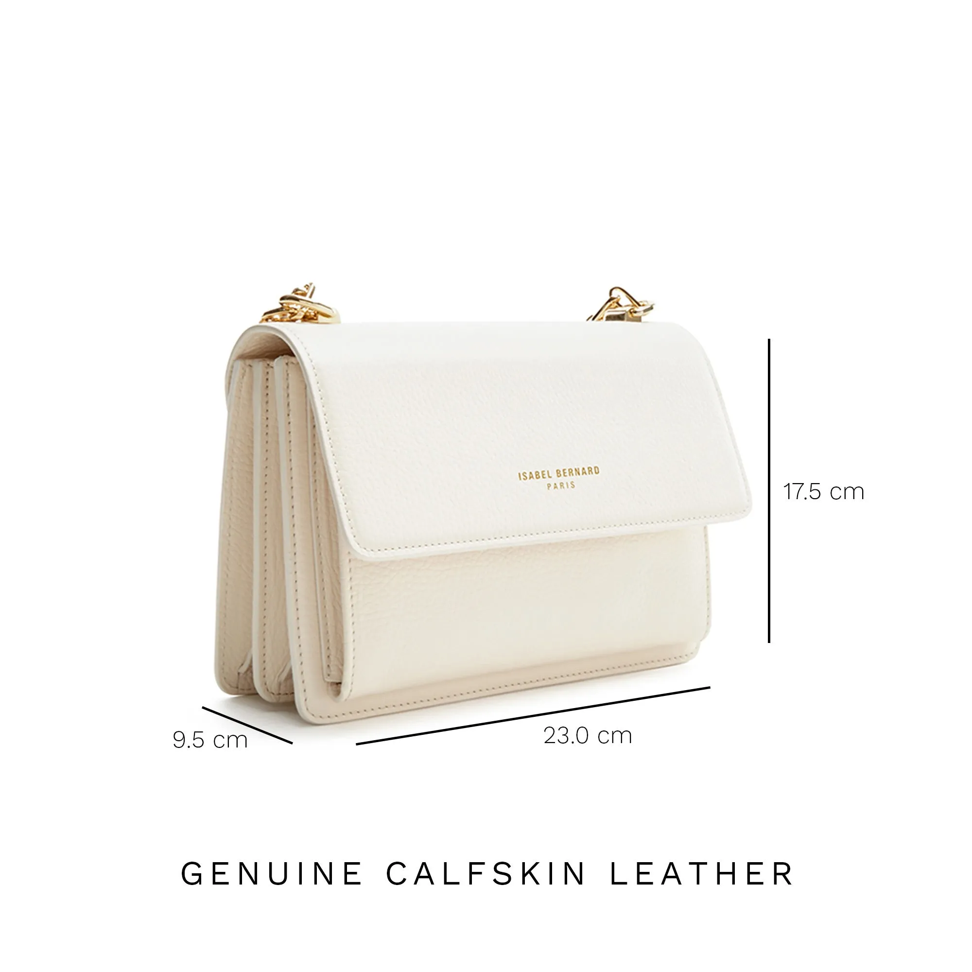 Femme Forte Valerie cream calfskin leather shoulder bag