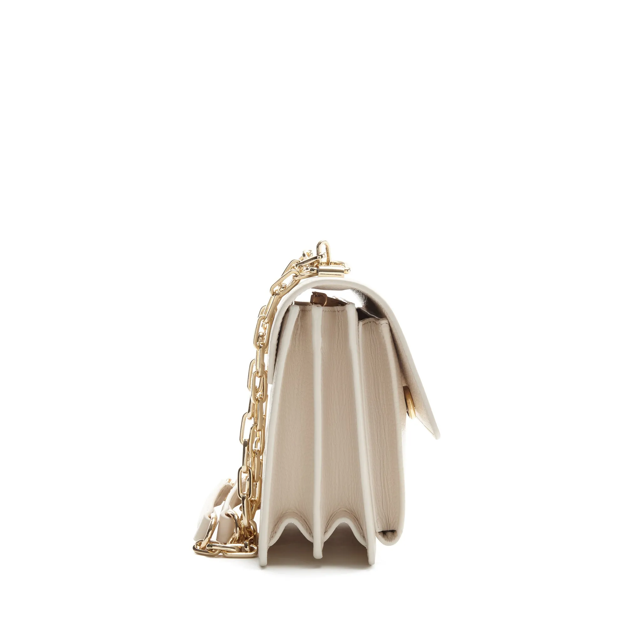 Femme Forte Valerie cream calfskin leather shoulder bag