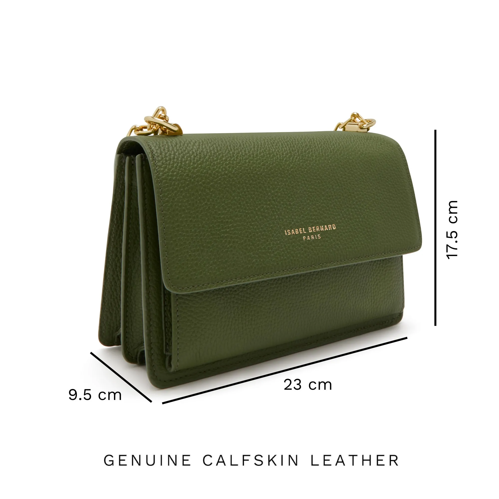 Femme Forte Valerie green calfskin leather shoulder bag