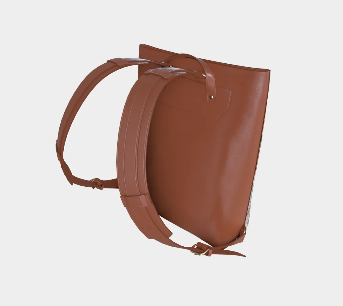 Frosted Leaf Faux Leather Backpack