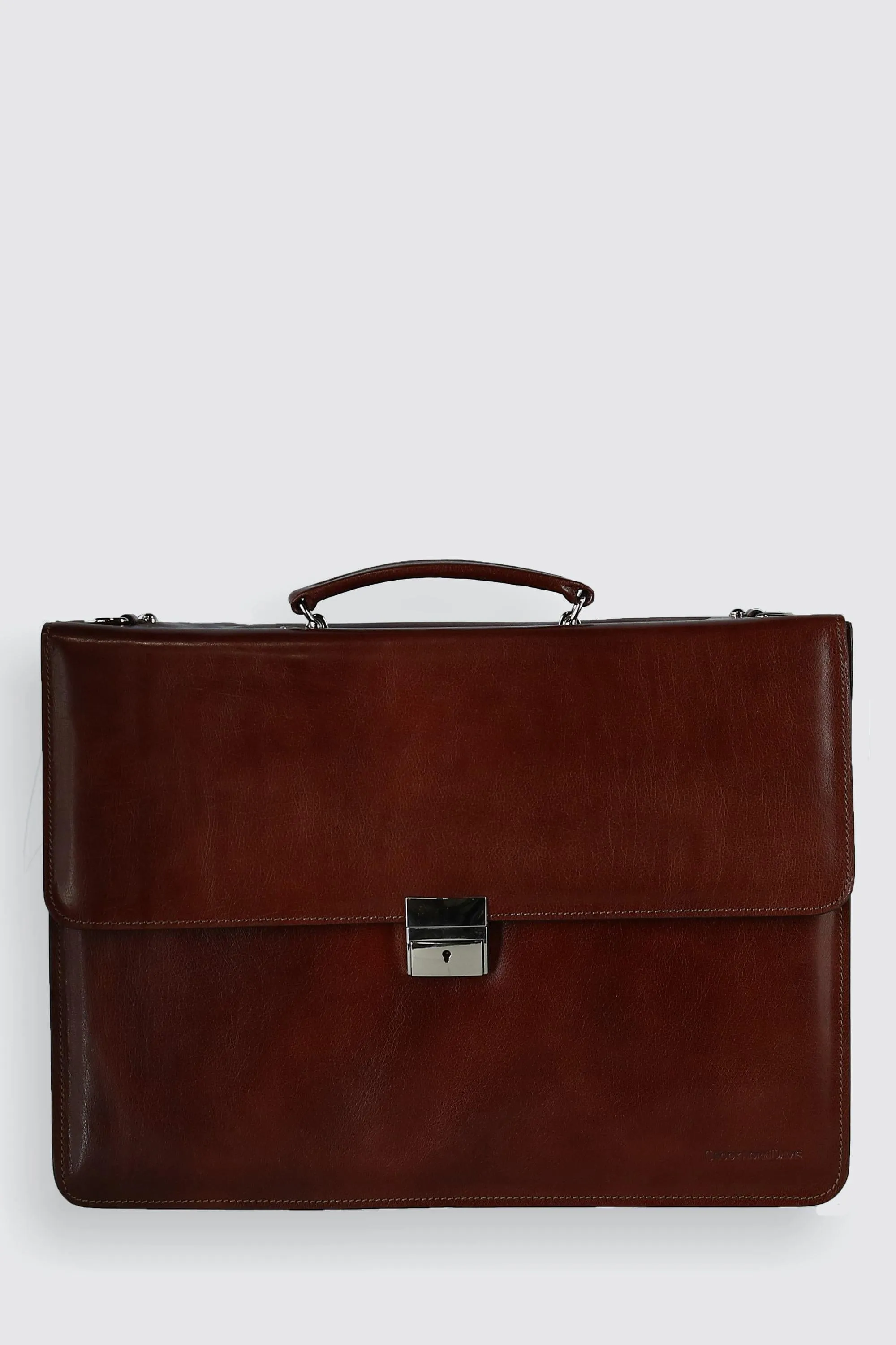 Hand Stained Vegetable Tanned Italian Leather Briefcase