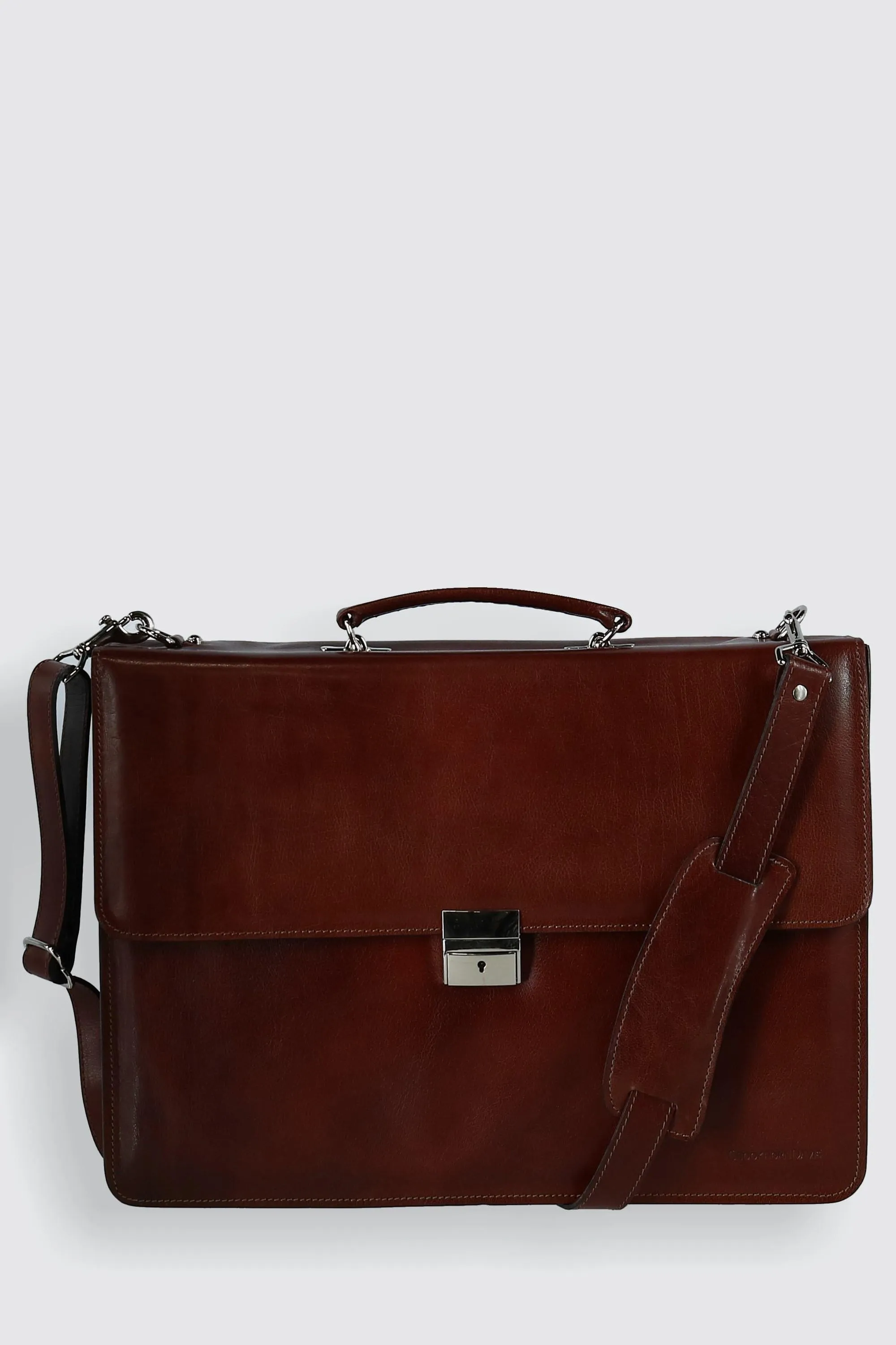 Hand Stained Vegetable Tanned Italian Leather Briefcase