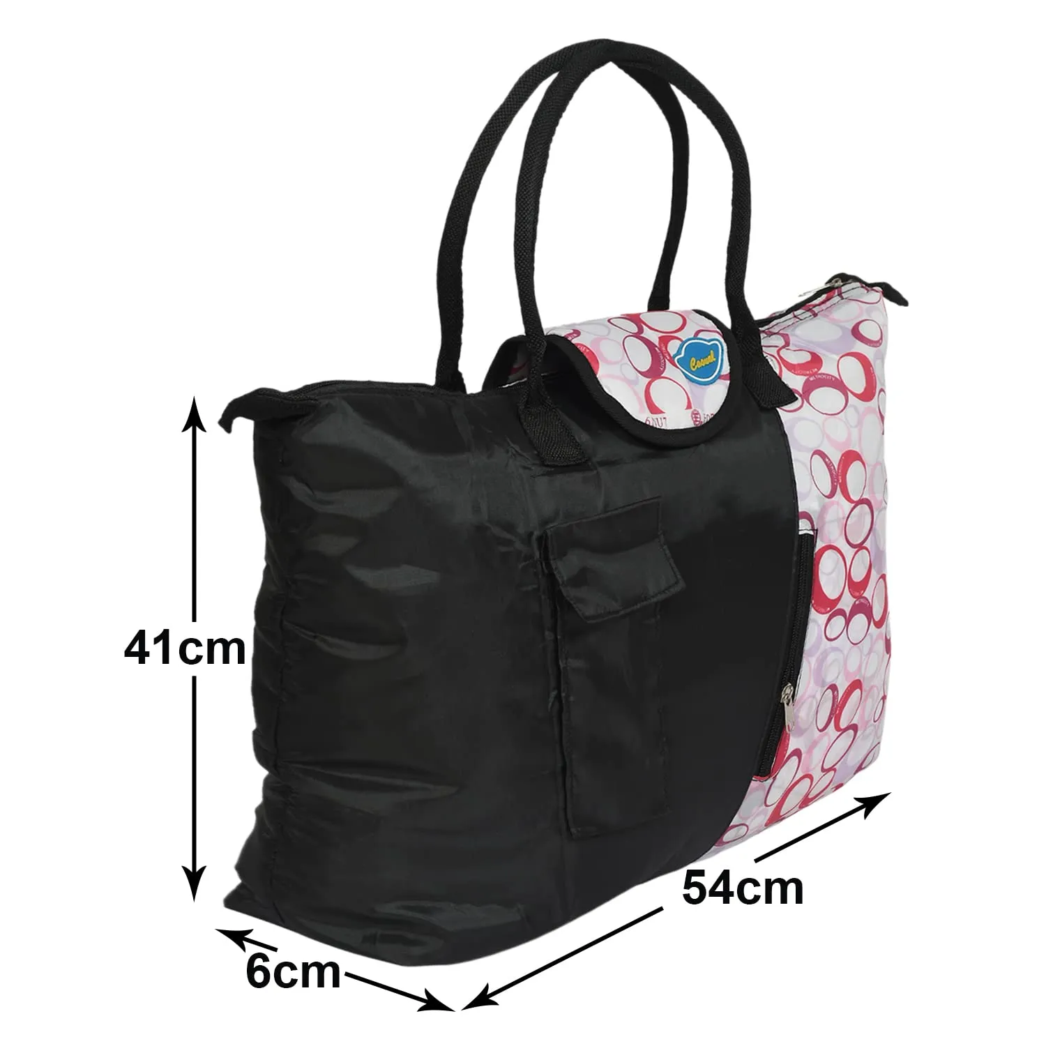 Heart Home Parachute Circle Print Shoulder Bag/Shopping Bag for Home & Travling with Handle Pack of 2 (Black) 54HH4191.