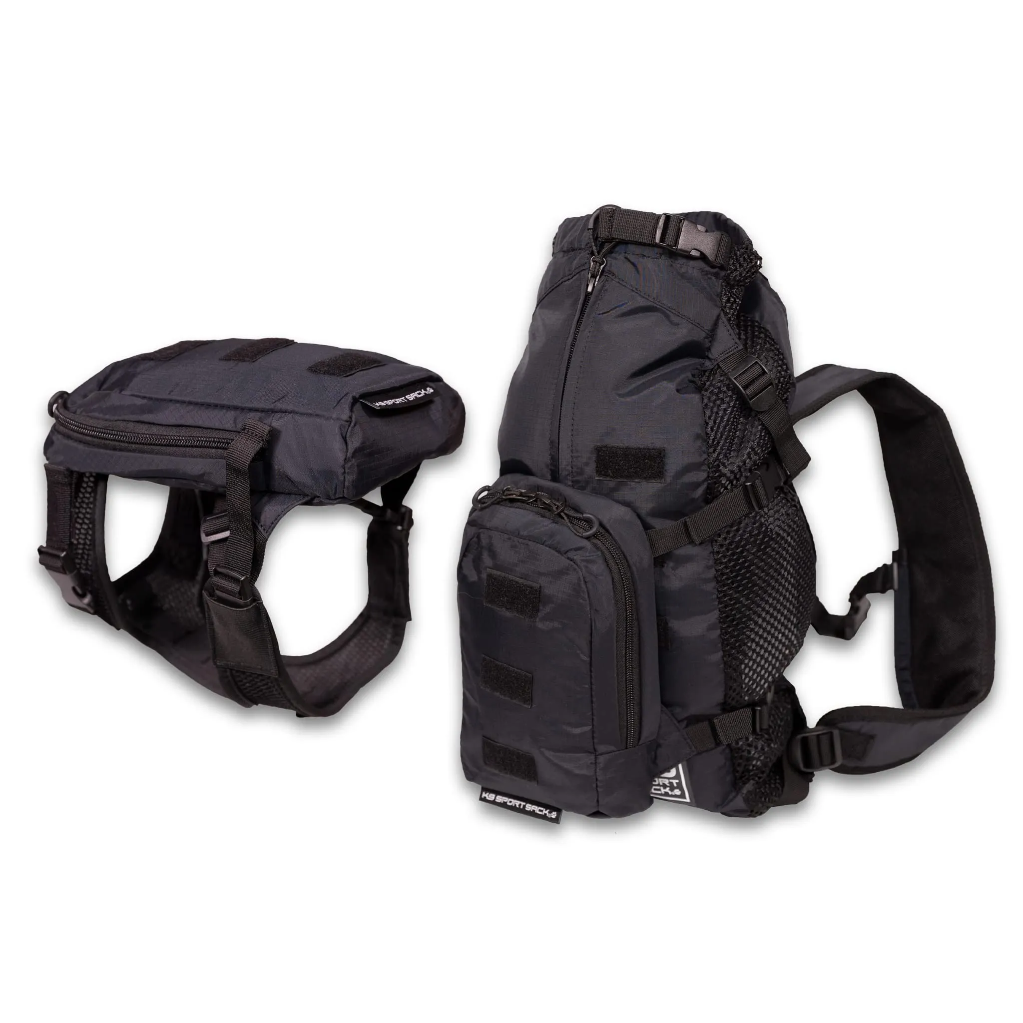 K9 Sport Sack Medium Black Walk-On Dog Backpack with Harness for Pets