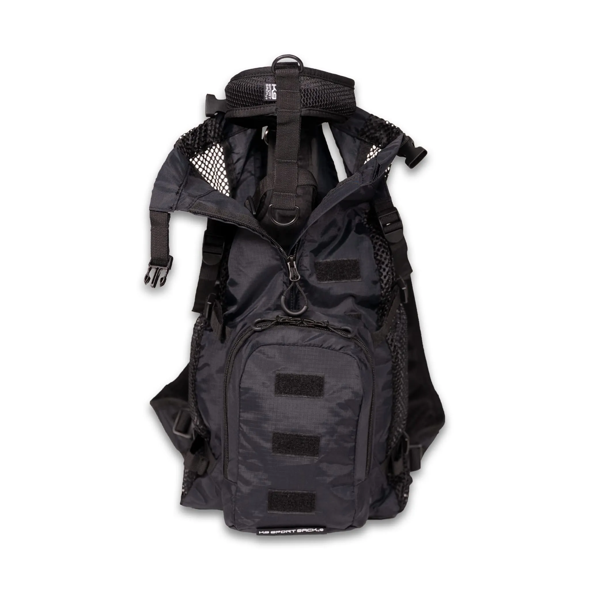 K9 Sport Sack Medium Black Walk-On Dog Backpack with Harness for Pets