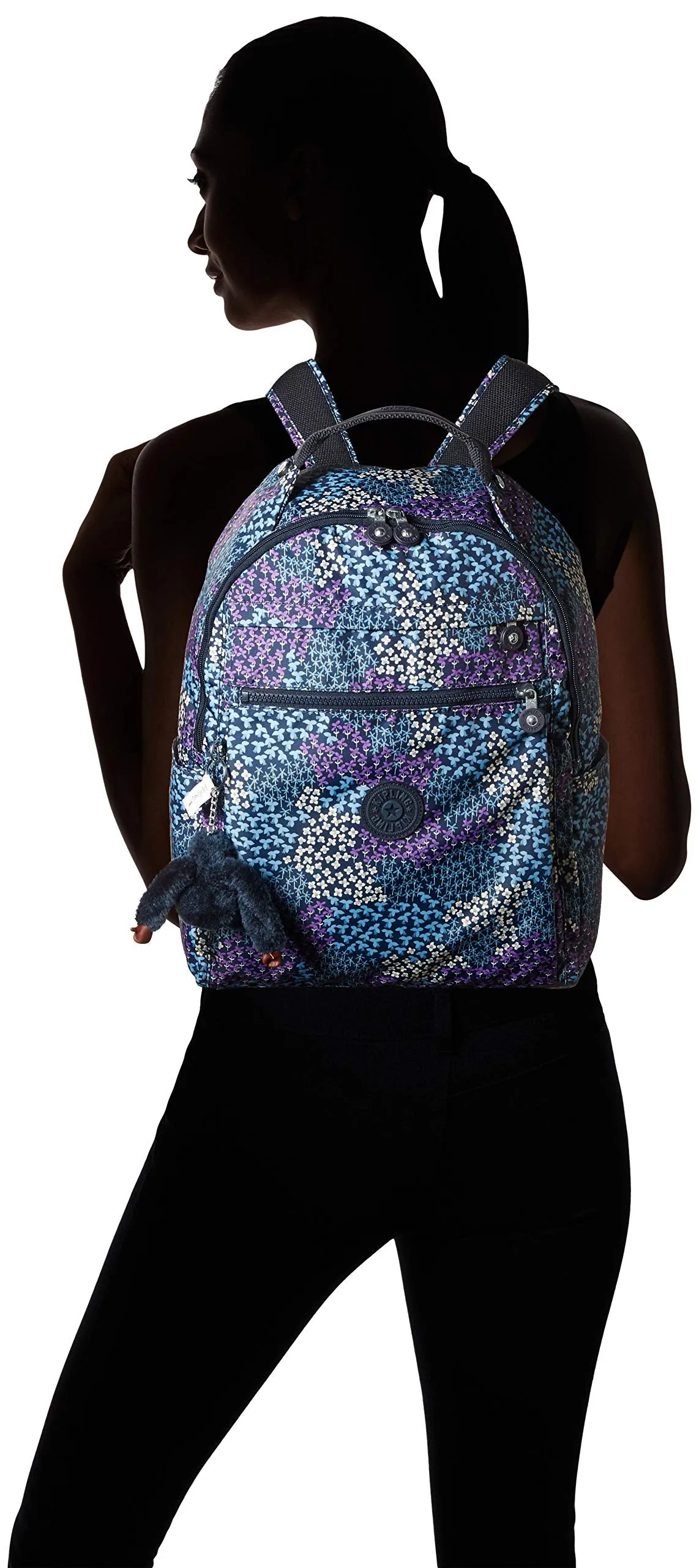 Kipling womens Micah Medium Laptop Backpack, Padded, Adjustable Backpack Straps, dotted bouquet, One Size