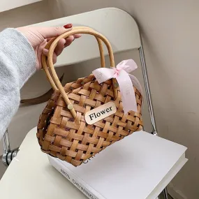 Luxury Woven Bucket Bag 2021 Summer Women's Designer Handbag and Purses Female Clutch Travel Bags Small Hand Bag Basket Bags