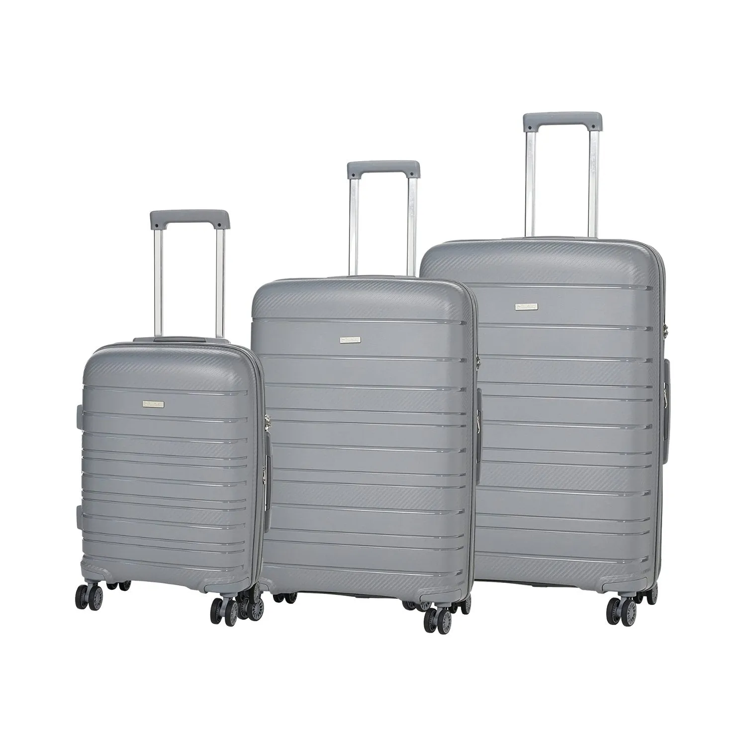 Lyon Suitcase Set of 3   Beauty Case- Light Grey