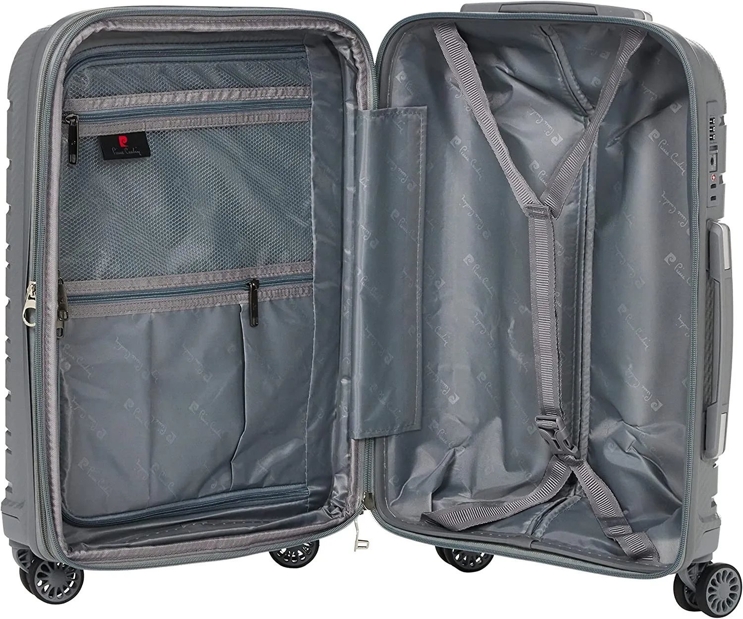 Lyon Suitcase Set of 3   Beauty Case- Light Grey