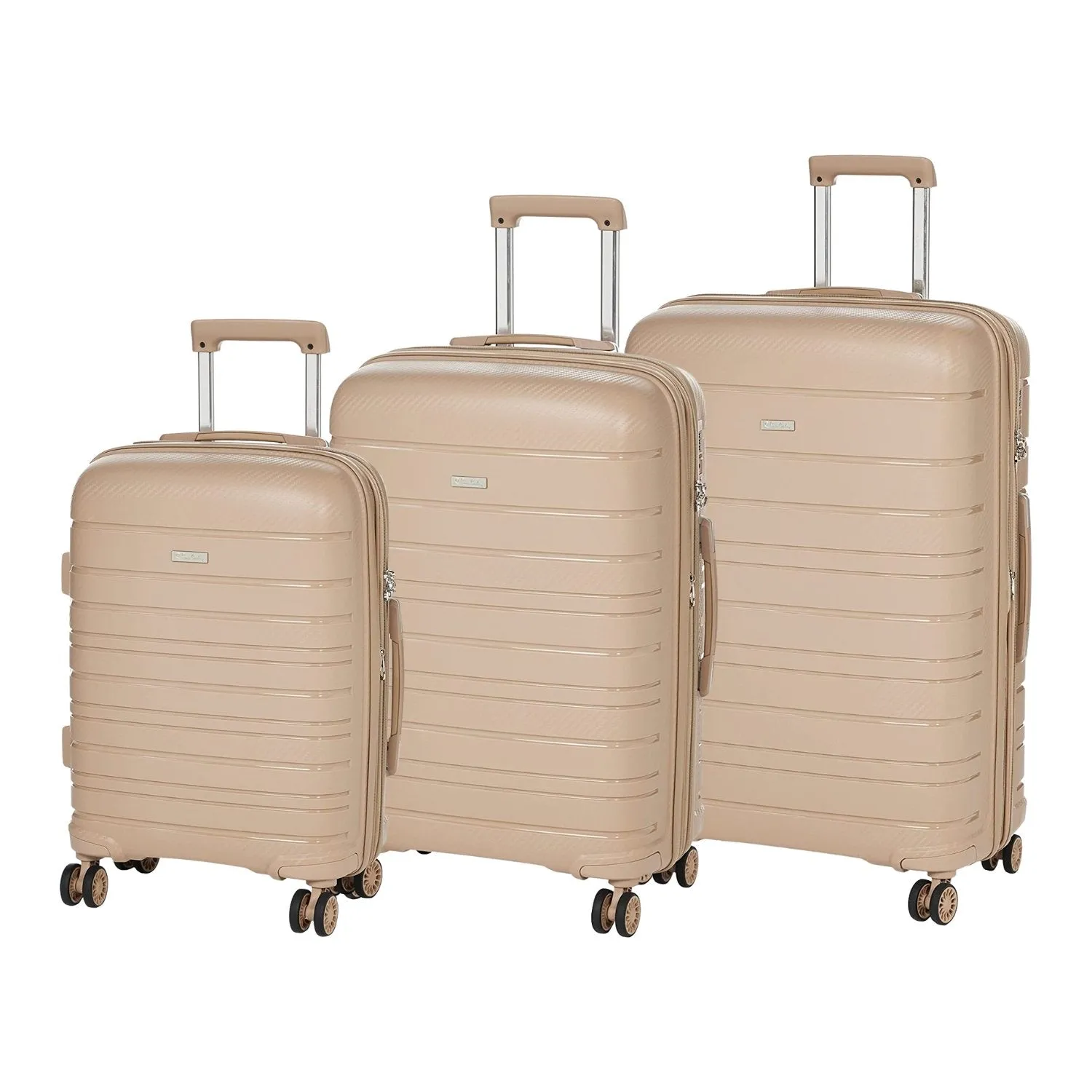 Lyon Suitcase Set of 3   Beauty Case- Light Grey