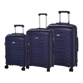 Lyon Suitcase Set of 3   Beauty Case- Navy